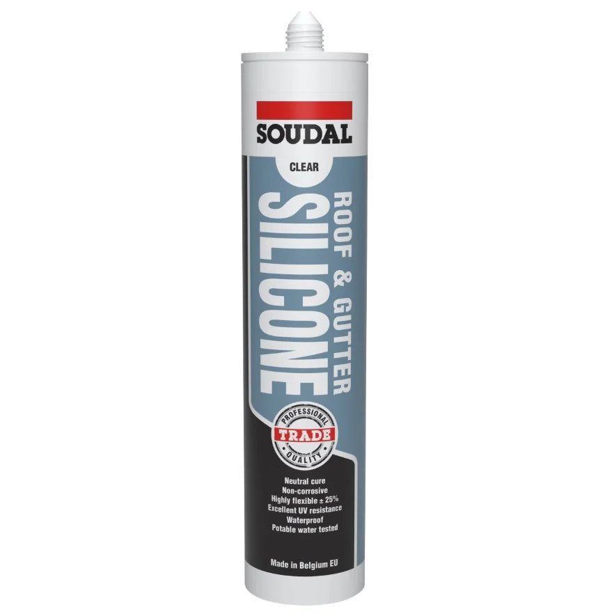 Soudal Roof & Gutter Silicone Sealant - Translucent