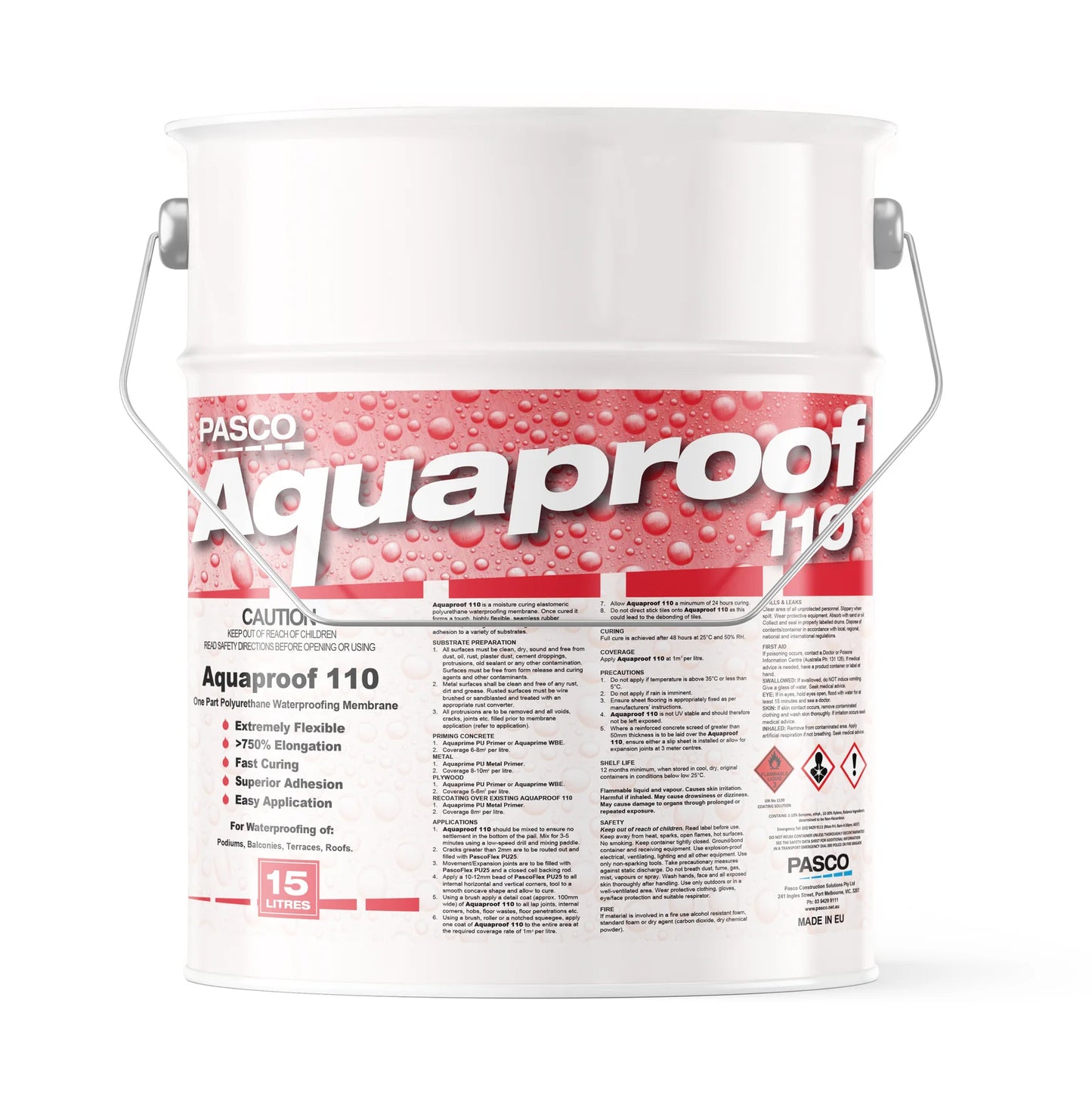 Pasco Aquaproof 110 Grey 15 Litres Polyurethane Membrane