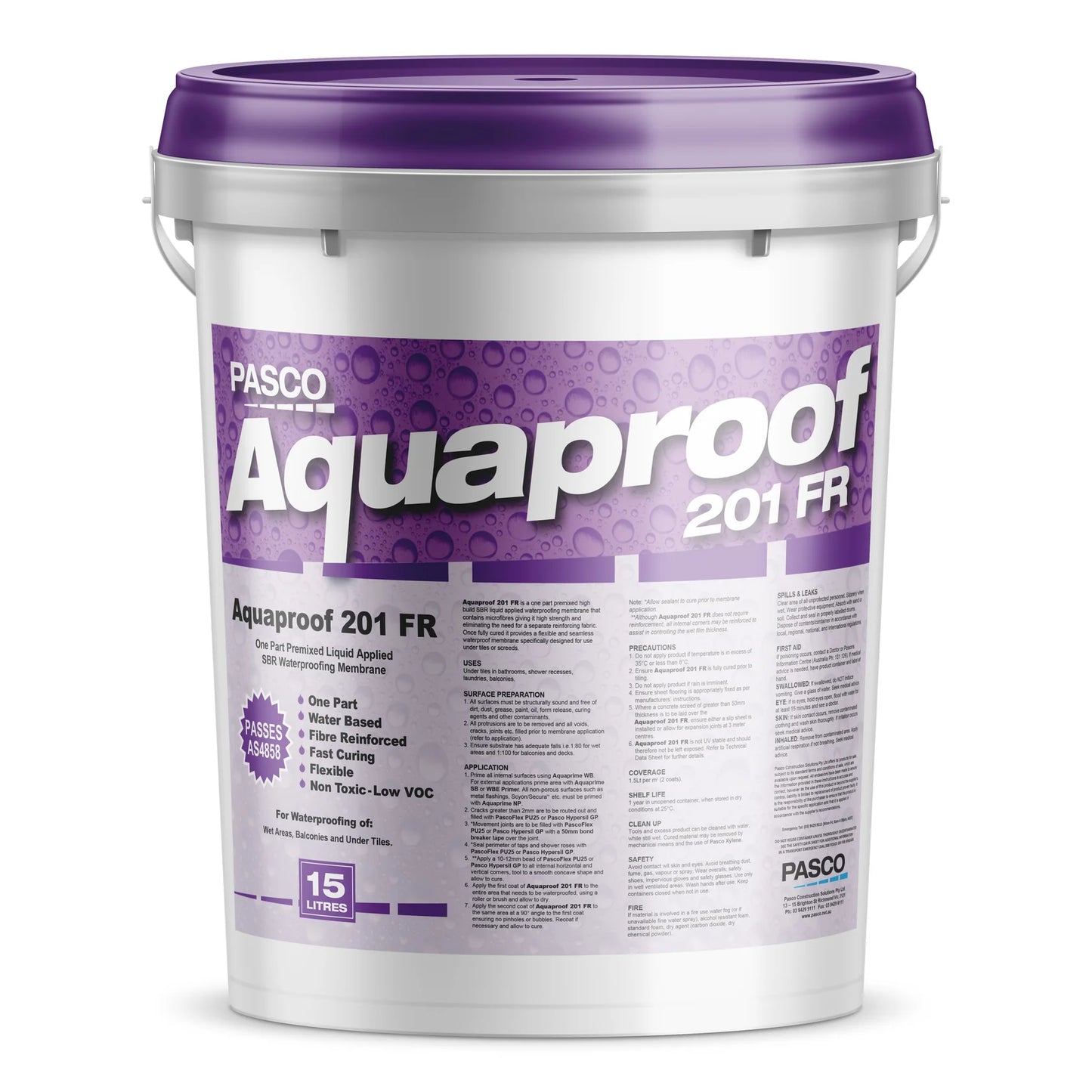 Pasco Aquaproof 201FR Dark Grey 15 Litres Waterproofing Membrane