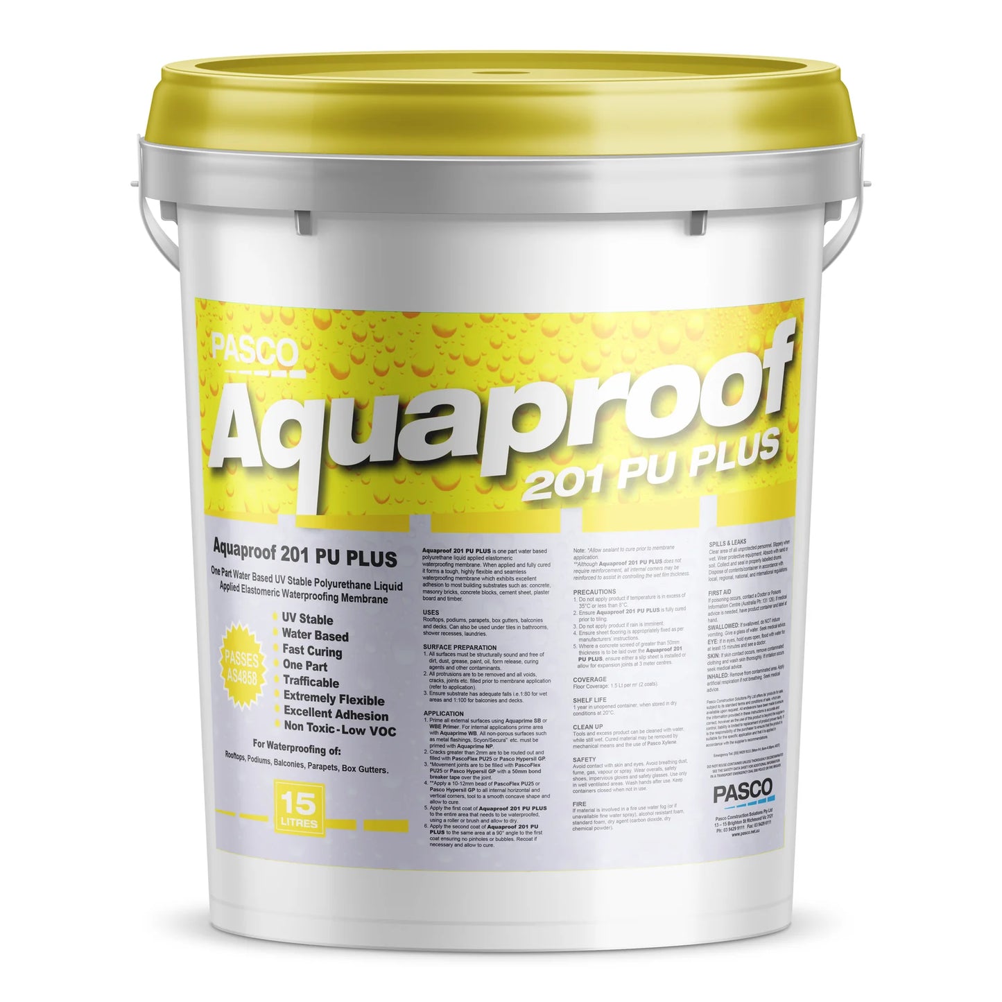 Pasco Aquaproof 201PU Plus UV Grey 15 Litres UV Stable Membrane