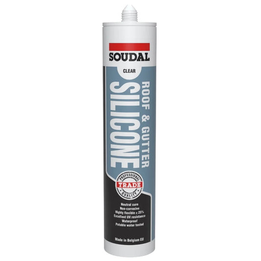 Soudal Roof & Gutter Silicone Sealant - Translucent