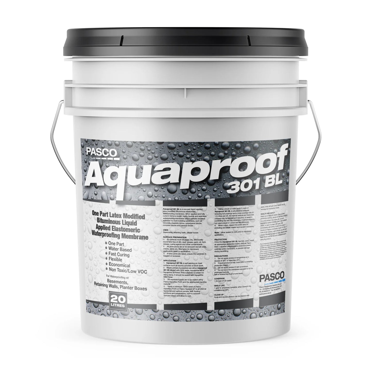 Pasco Aquaproof 301 BL 20 Litres Bituminous Membrane